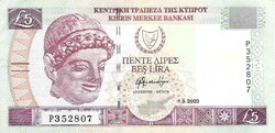 5 lira font pound pounds 2003 Ciprus 1. Gyönyörű