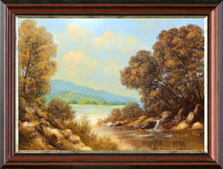 Marjai Antal: Torkolat - Kerettel: 62x82 cm - Alkotás: 50x70 cm - száma: 2405/606