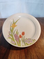 Retró Kahla (GDR) tavaszi virágmintás porcelán kistányér készlet