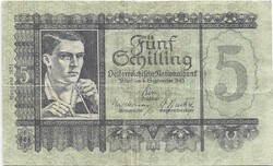 5 schilling (1945) Ausgabe 1951 Ausztria Ritka 3.