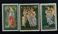 San Marino 1972 - Sandro Botticelli: Primavera (3 db-os teljes sor)