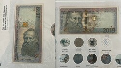 2 db TESZTBANKJEGY - Hermann Ottó / Magyar Pénzjegynyomda 2019-ből + Ismertető tartó 20 oldalon - RR
