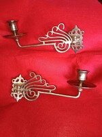 Nagyon szép antik ezüstözött art deco zongora gyertyatartó pár.
