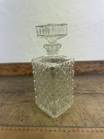 -AX388- Retro üveg whisky dekanter pálinkás kínáló karaf dugóval jégkocka mintás