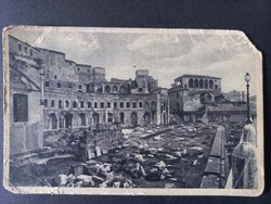 Régi képeslap Róma Traianus piaca és a Rodoszi Lovagok háza – vintage olasz képeslap, 1933