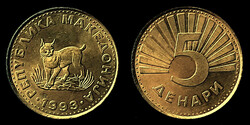 Észak-Macedónia 5 dinár 1993