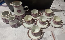 Zsolnay 15 részes kávéskészlet – retro, jelzett, komplett