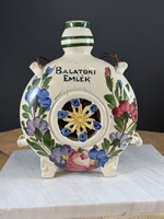 Ritkább Pannonia Kislődi “Balatoni Emlék” feliratos antik kulacs