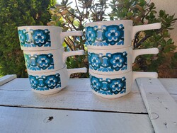 Vintage, retro Staffordshire Ironstone leveses csésze, kőedény készlet
