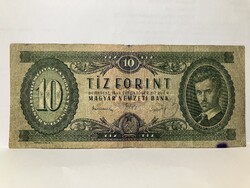 1949.évi október hó 24.-én kiadott papír Rákosi címeres 10 forintos.  A 946