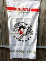 Retro 1986 Labdarúgó Világbajnokság Mexico Magyar Vászon Strandlepedő Souvenir