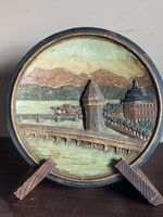 Antik jelzett fali dísztányér – Lucern (Svájc), CN 5576