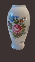 Antik jelzett Herendi Porcelán 1959  klasszikus rózsa mintás öblös,hasas porcelán váza 18 cm magas