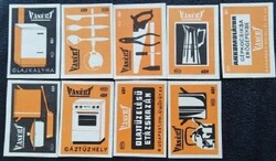 Gy282 / 1969 Vasért gyufacímke 9 db-s teljes sor