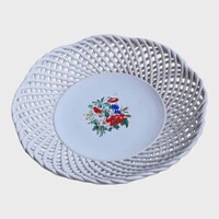 Retro vadvirágos áttört szélű kínáló tálka – Formaszámos (Bodrogkeresztúr stílus)