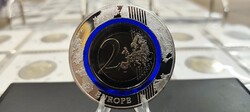 Észt 2 euro emlékérme polimer.