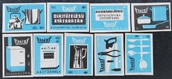 Gy283 / 1969 Vasért gyufacímke 9 db-s teljes sor