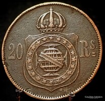 Brazília 20 Reis, 1869 "Rs." után van pont - Brüsszel C11B4V