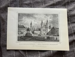 Marosvásárhely, Főpiac, Erdély - Hunfalvy - Rohbock acélmetszet, reprint