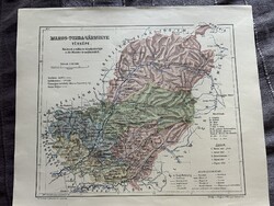 Maros-Torda vármegye térképe. Kogutowicz 1905. Magyar Földrajzi Intézet. Erdély