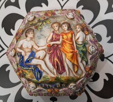 Capodimonte porcelán bonbonier Nápoly