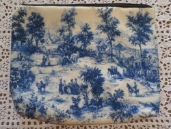 Toile de Jouy elegáns zippes kozmetikai kistáska, neszeszer.