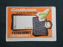 Kártyanaptár,Piért,Papír Írószer üzlet,emlékkönyv,fotóalbum,grafikai, 1968  (licites)