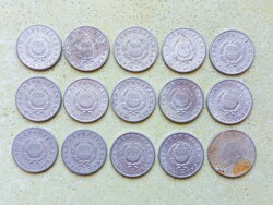 Magyarország 15 db Különböző Érme 1 Forint 1950-1989