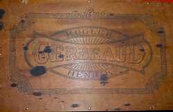 Antik fa KUGLER HENRIK "GERBAUD " Zserbo szelet sütemény díszdoboza 16 x 10 x 5 cm a képek szerint