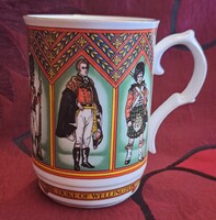 Angol Sadler porcelán csésze, katona motívumos bögre (M6143)
