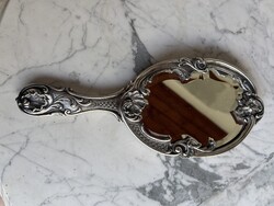Dreamy antique baroque silver mirror with original beveled mirror.