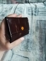 Retro old small brown shiny women's wallet