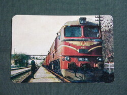 Kártyanaptár,MÁV,vasút,szállítás,vasútállomás,M62 mozdony szerelvény, 1974  (licites)