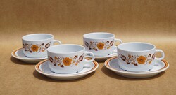 Retro Alföldi porcelán népi mintás Panni dekor leveses vagy teás csésze és alátét tányér szett