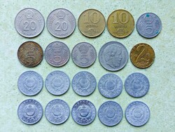 Hungary 20 different coins 1 2 5 10 20 forints 1967-1989