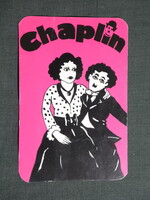 Kártyanaptár,Veszprém,MOKÉP,mozi,Charlie Chaplin,grafikai, 1977   (licites)