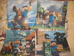Régi Minecraft díszpárna huzat gyerekszobába 4 db. DARABÁR