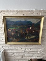 Gaál Domokos (1940-2009) Dombos Vidék 78x58 cm (Képcsarnokos) festmény