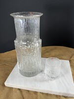 Extrém ritka finn Tapio Wirkkala for Iittala jeges üveg váza és kis pohár