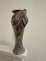 Olajágas, egyedi, szignózott, gyönyörű kerámia váza, 22cm, Kőrösi Sándor