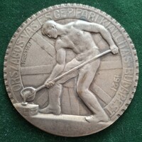 Pásztor János: Országos Vas és Gépipari Kiállítás 1921, érem, plakett