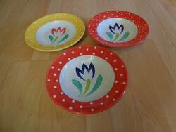 Village pottery Herend tulipános leveses tányér