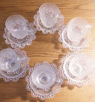 Olasz bogyós üveg kávéskészlet, 6 személyes