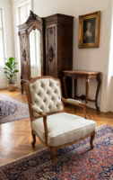Comfortable, Spacious Neo-Baroque Style Armchair