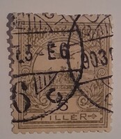 1900 Turul 6 fillér (zöldesolaj 1902) pecsételt