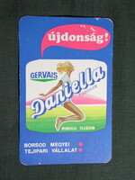 Kártyanaptár,Borsod tejipari vállalat,Miskolc tejüzem,Daniella túróhab, 1982   (licites)  ,sérült,