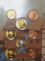 Próba veret forgalmi sor Dánia 2002. 1c-2E (8 db) dísztokban UNC (3)