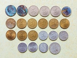 Csehszlovákia 22 db Különböző Érme 10 20 50 Halierov Haller 1963-1989