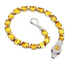 Authentic Citrine 925 Silver Bracelet