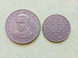 Lengyelország 2 db Különböző Érme 50 Groszy 20 Zlotyi Zloty 1923-1976